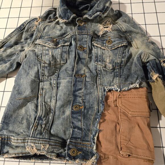 Jordan Craig Distressed Kids Devotion Denim Trucker Jacket Size 6 - Picture 4 of 8